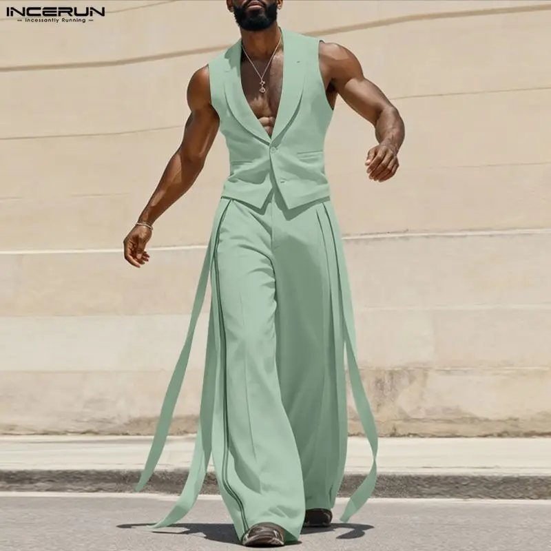 Men'S Spring Fashion - INCERUN Men Sets Solid Color V