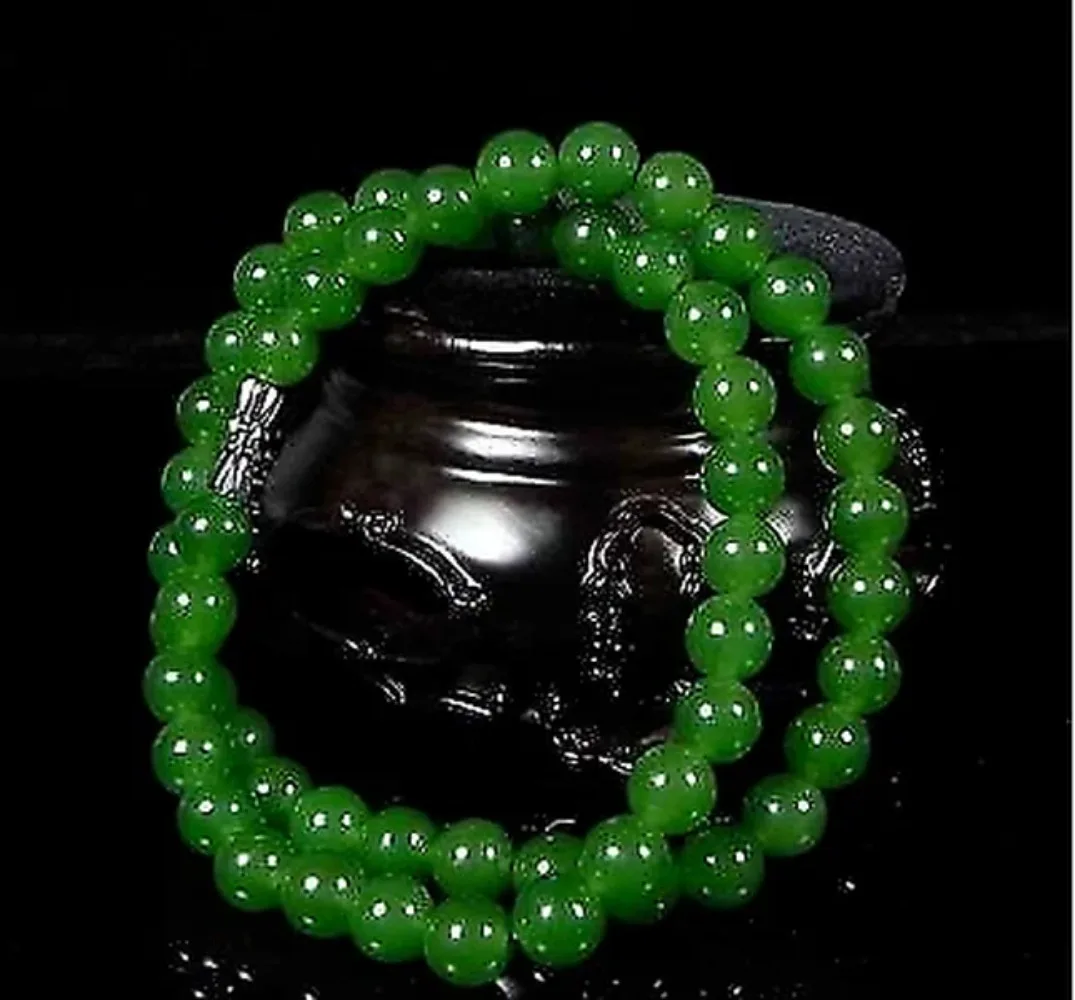 Men'S Fashion Necklaces - Genuine Natural Green Beads Necklace Chinese