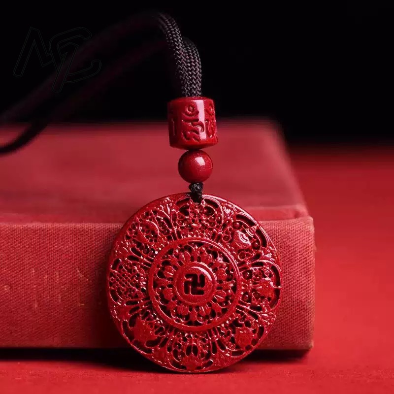 Men'S Fashion Necklaces - S925 Silver Fashion Red Cinnabar Ba