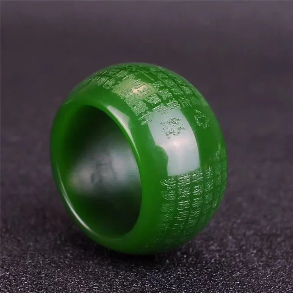 Men'S Fashion Tips - Natural Green Jade 22mm Ring Heart