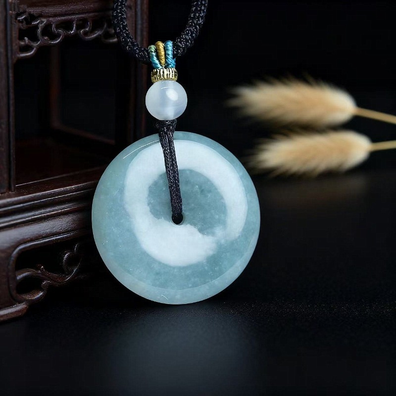 Men'S Fashion Necklaces - New Real Natural Jade Donut Ping