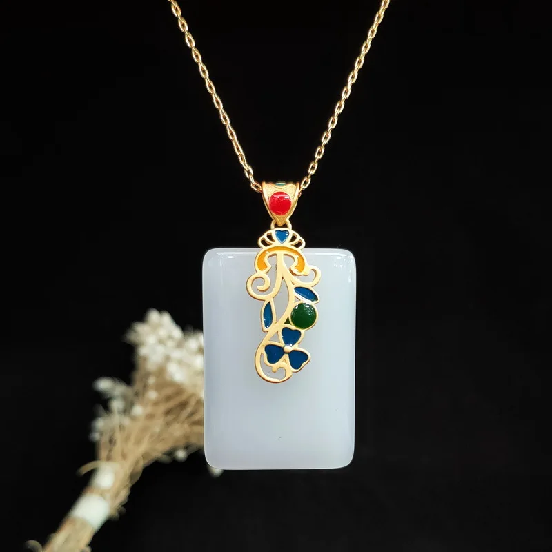 Men'S Fashion Necklaces - Jade Pendant Necklace Amulet Chalcedony 925