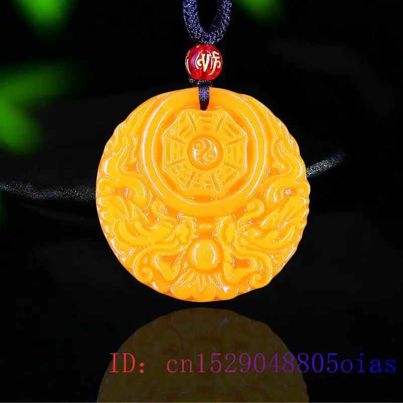 Men'S Fashion Necklaces - Yellow Jade Dragon Pendant Gifts Men