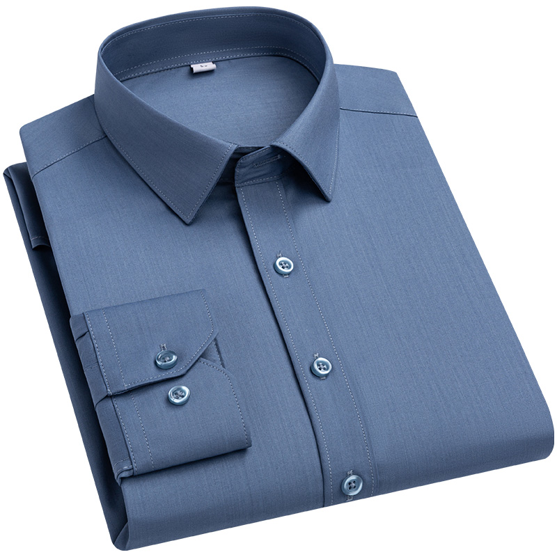 Dress Shirt Non-Iron - New Bamboo Fiber Elastic Men's Shirts