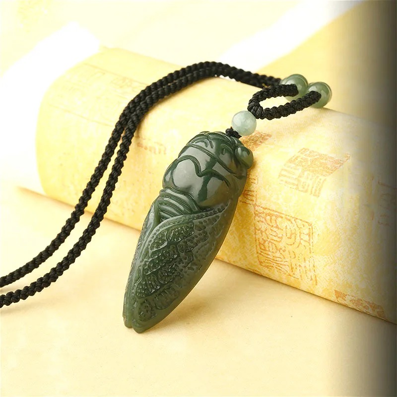 Natural Hetian Jade Cicada Pen - Men'S Fashion Necklaces review and price