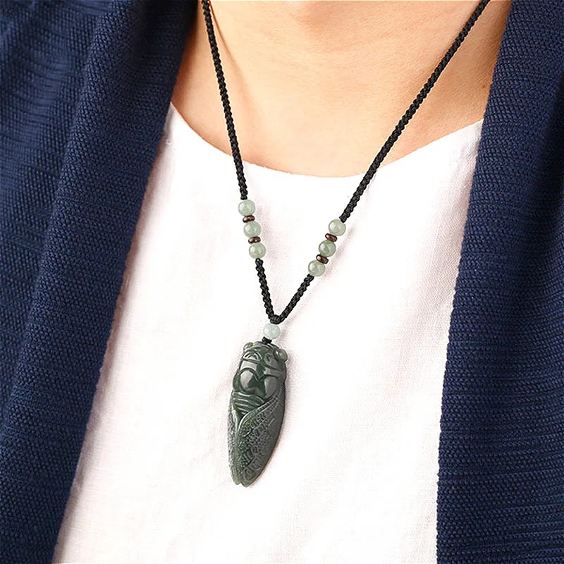 Natural Hetian Jade Cicada Pen - Men'S Fashion Necklaces review and price