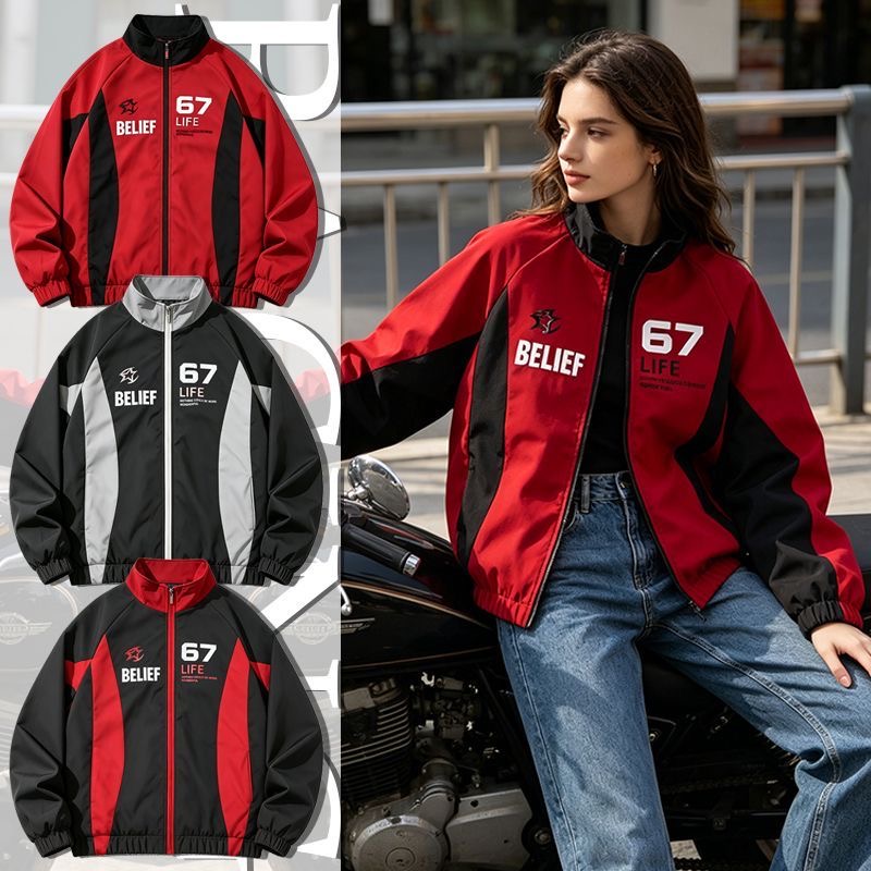 Casual Racing Style Jacket Men - Windbreaker Men Zip review and price