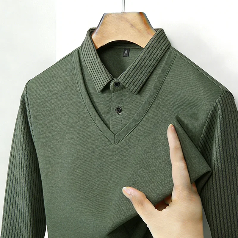 Men's Fake Two Piece Shirt Col - Men'S Fashion Rules review and price
