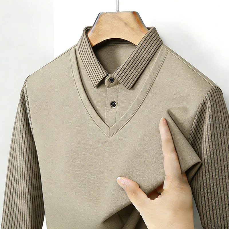 Men's Fake Two Piece Shirt Col - Men'S Fashion Rules review and price