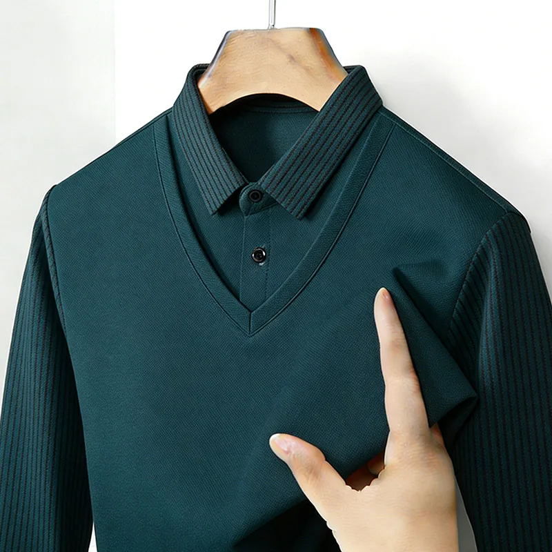 Men's Fake Two Piece Shirt Col - Men'S Fashion Rules review and price