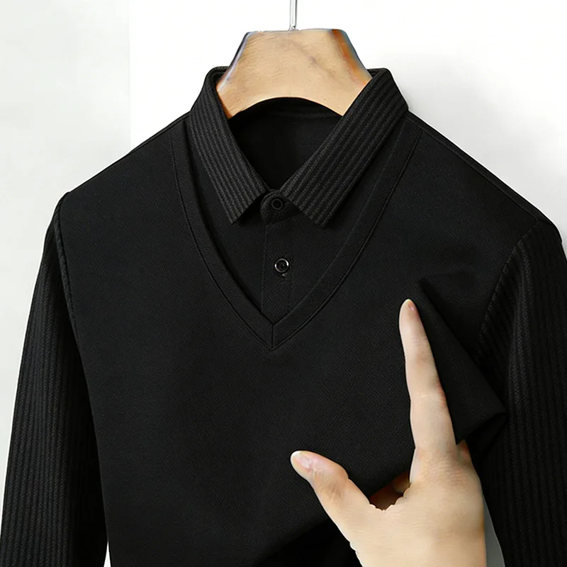 Men's Fake Two Piece Shirt Col - Men'S Fashion Rules review and price