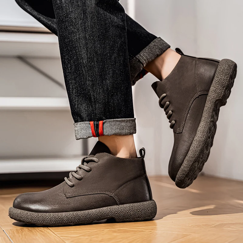Men Ankle Boots Brown Short Bo - Men'S Fashion Online review and price