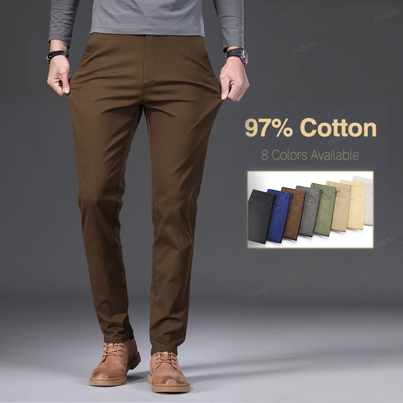 High Quality Spring Summer 97% - Chino Pants Men review and price