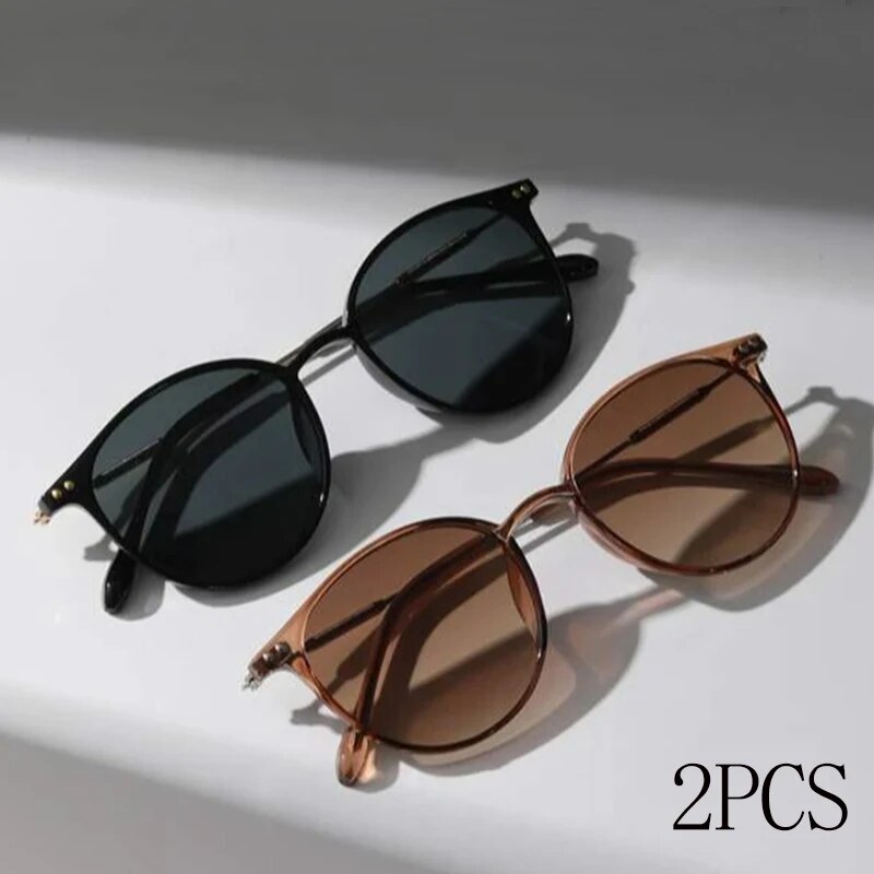 2PCS Women Men Small Round Sun - Men'S Fashion Round Glasses review and price