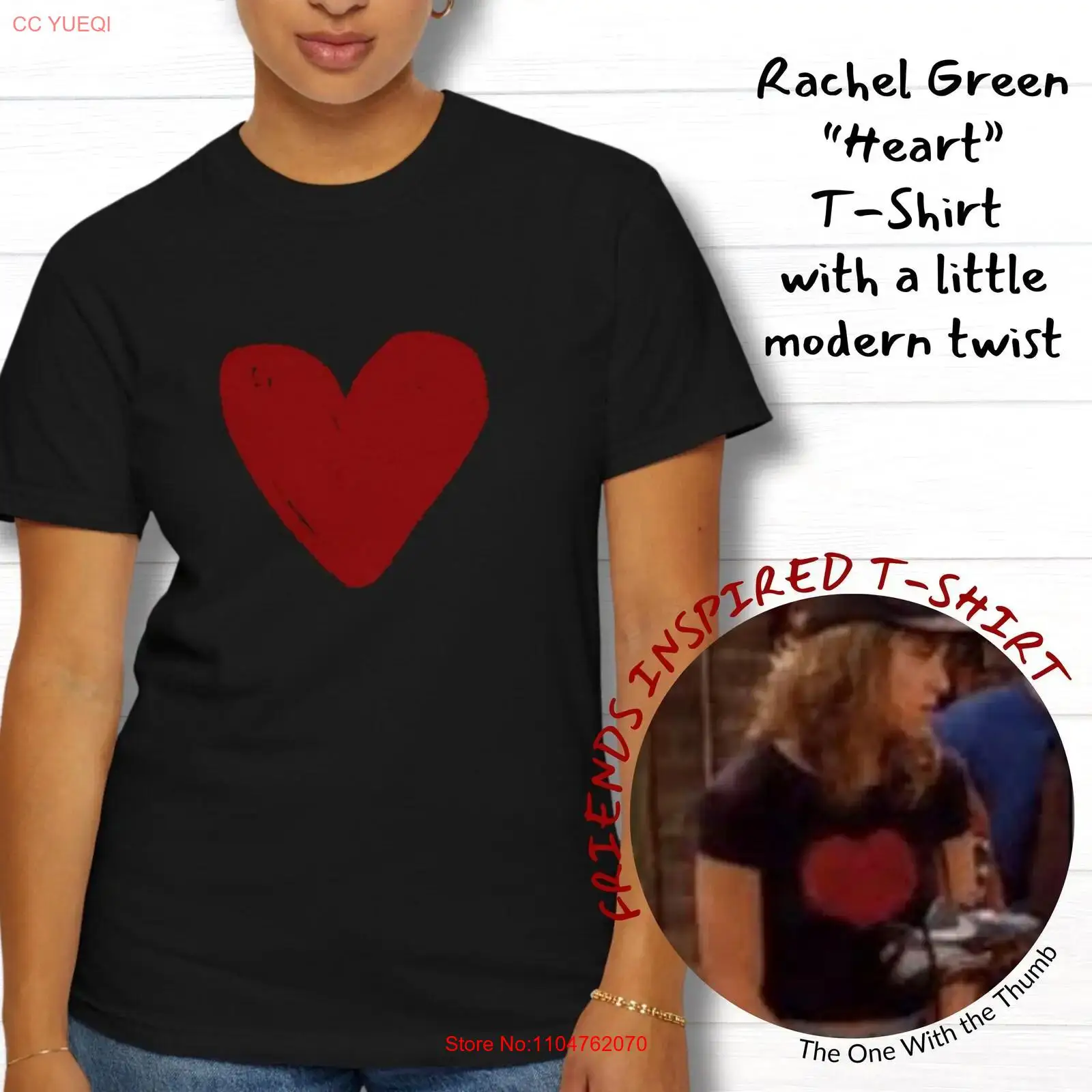 Rachel Green HearT T Shirt Fri - Mens Fashion In The 90S review and price