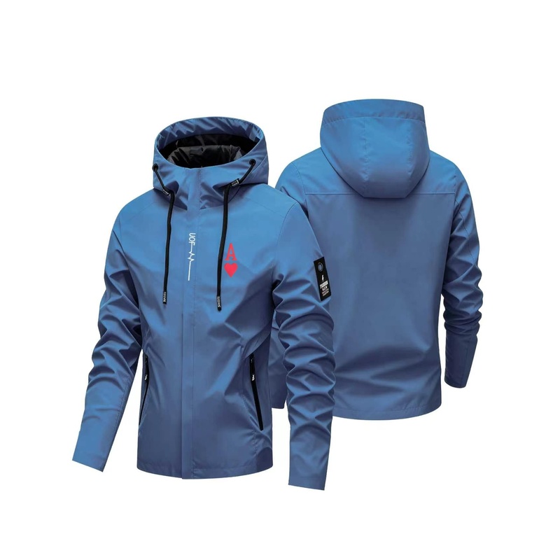 Men Ace Heart A Print Hooded J - Windbreaker Men Zip review and price