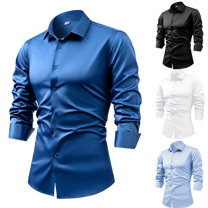 2025 Spring Autumn Royal Blue  - Dress Shirt Non-Iron review and price