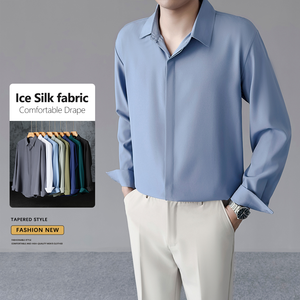 Spring Summer Thin Men's Cool  - Dress Shirt Non-Iron review and price