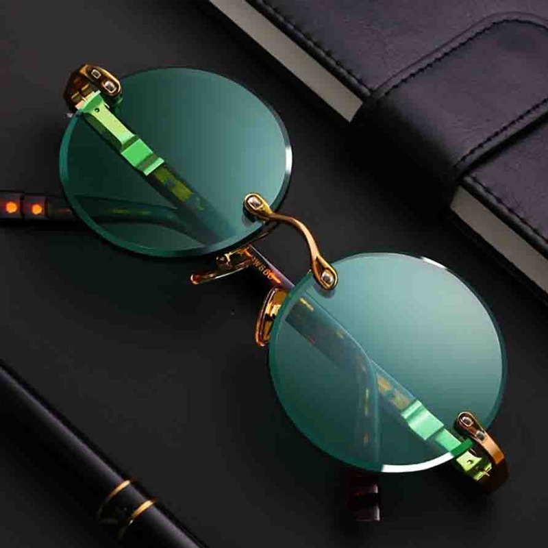 Fashion Classic Rimless Sungla - Men'S Fashion Round Glasses review and price