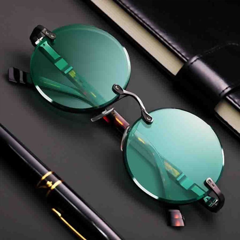 Fashion Classic Rimless Sungla - Men'S Fashion Round Glasses review and price