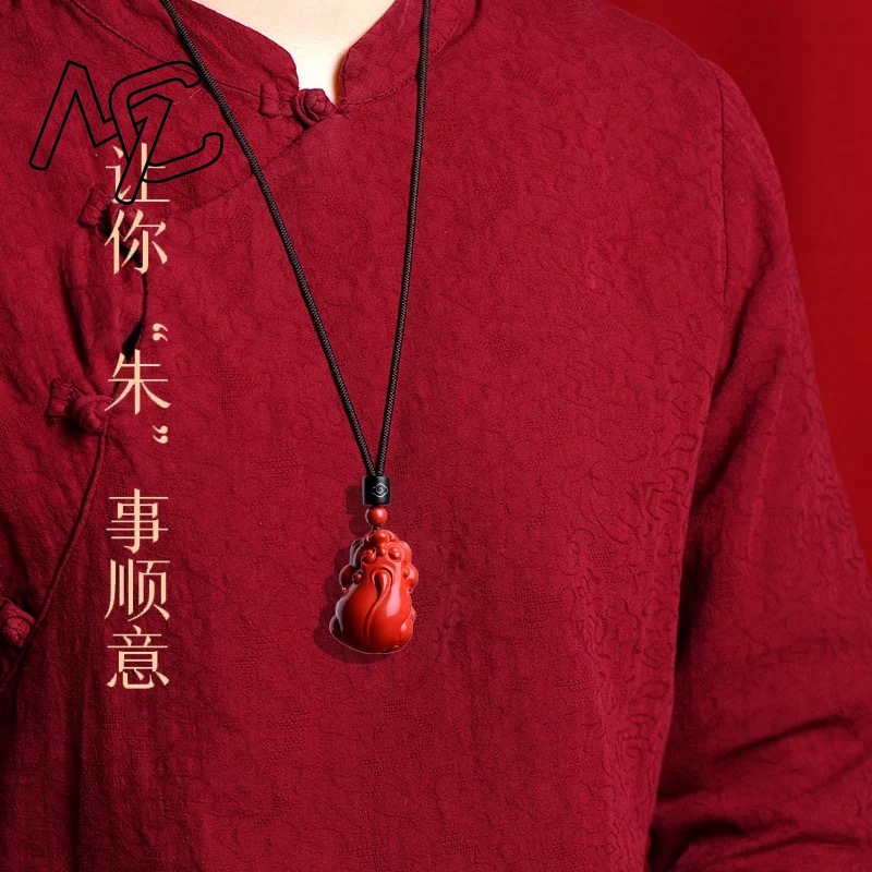 Fashion Red Cinnabar Jade Larg - Men'S Fashion Necklaces review and price