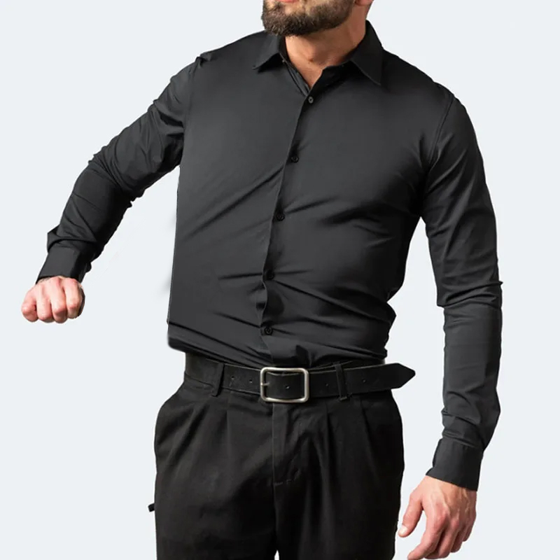 Slight Elasticity Men's Long-s - Dress Shirt Non-Iron review and price