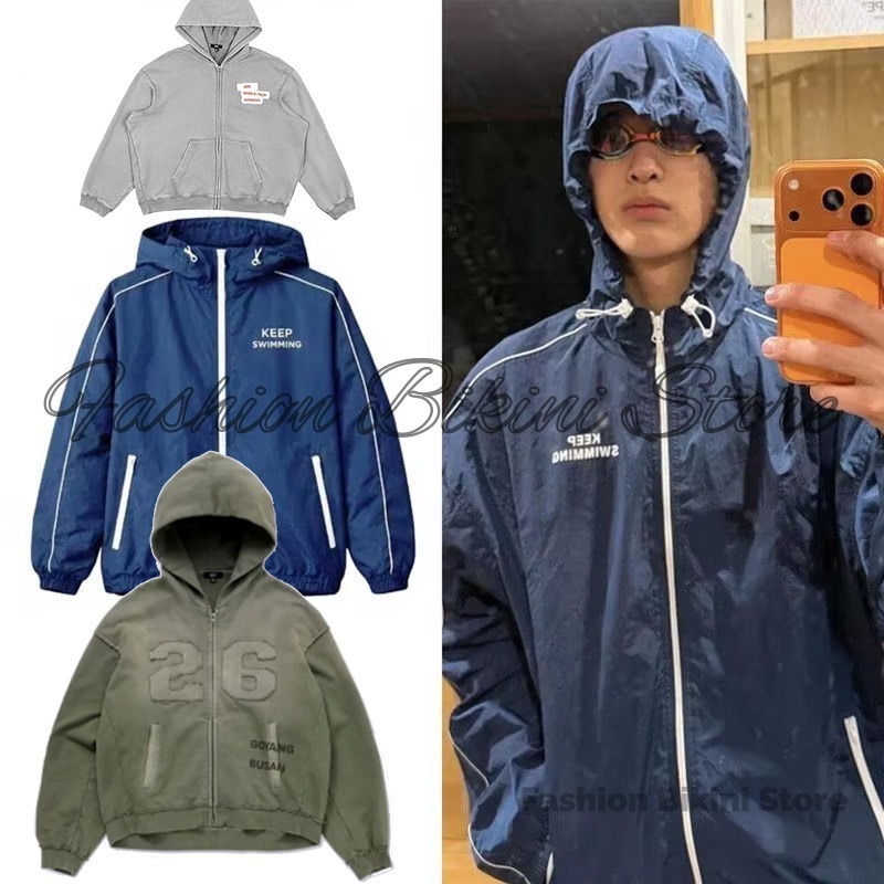 Gradient Grey Hooded Windbreak - Windbreaker Men Zip review and price